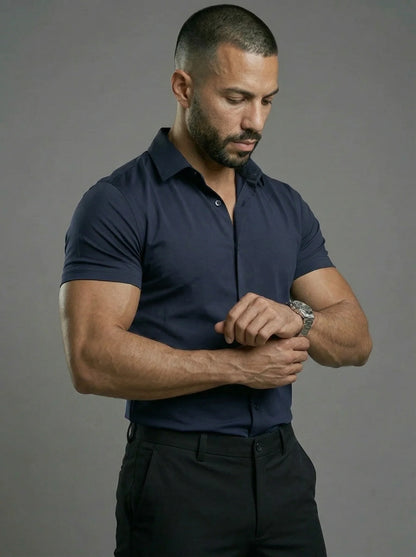Short Sleeve Muscle Dress Shirt