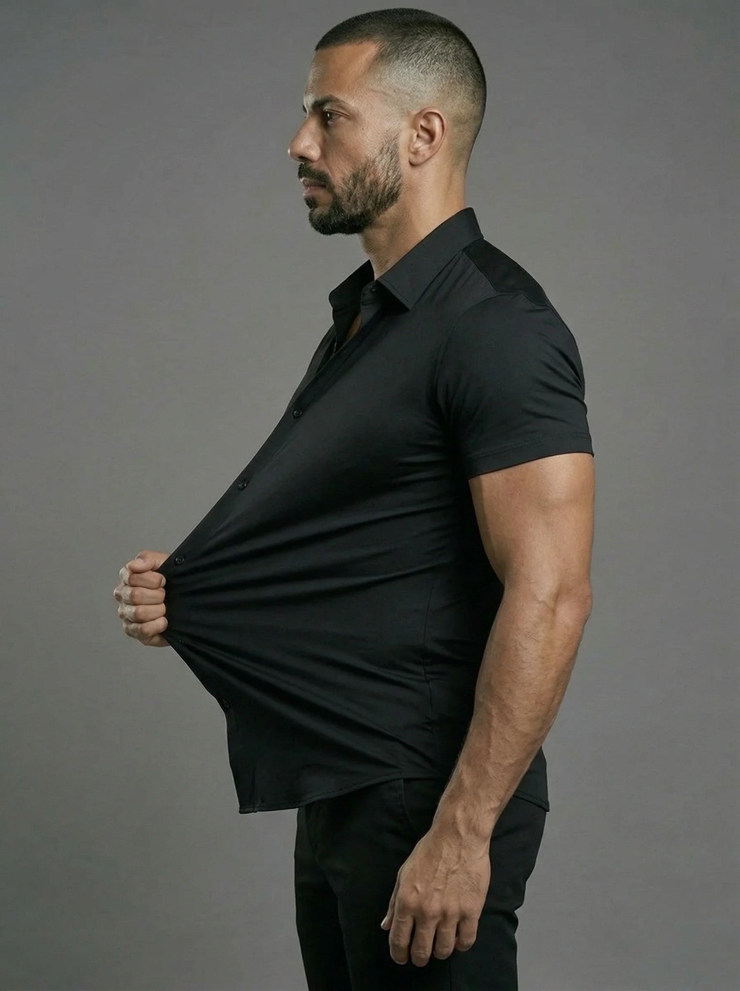 Short Sleeve Muscle Dress Shirt