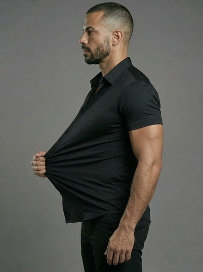 Short Sleeve Muscle Dress Shirt