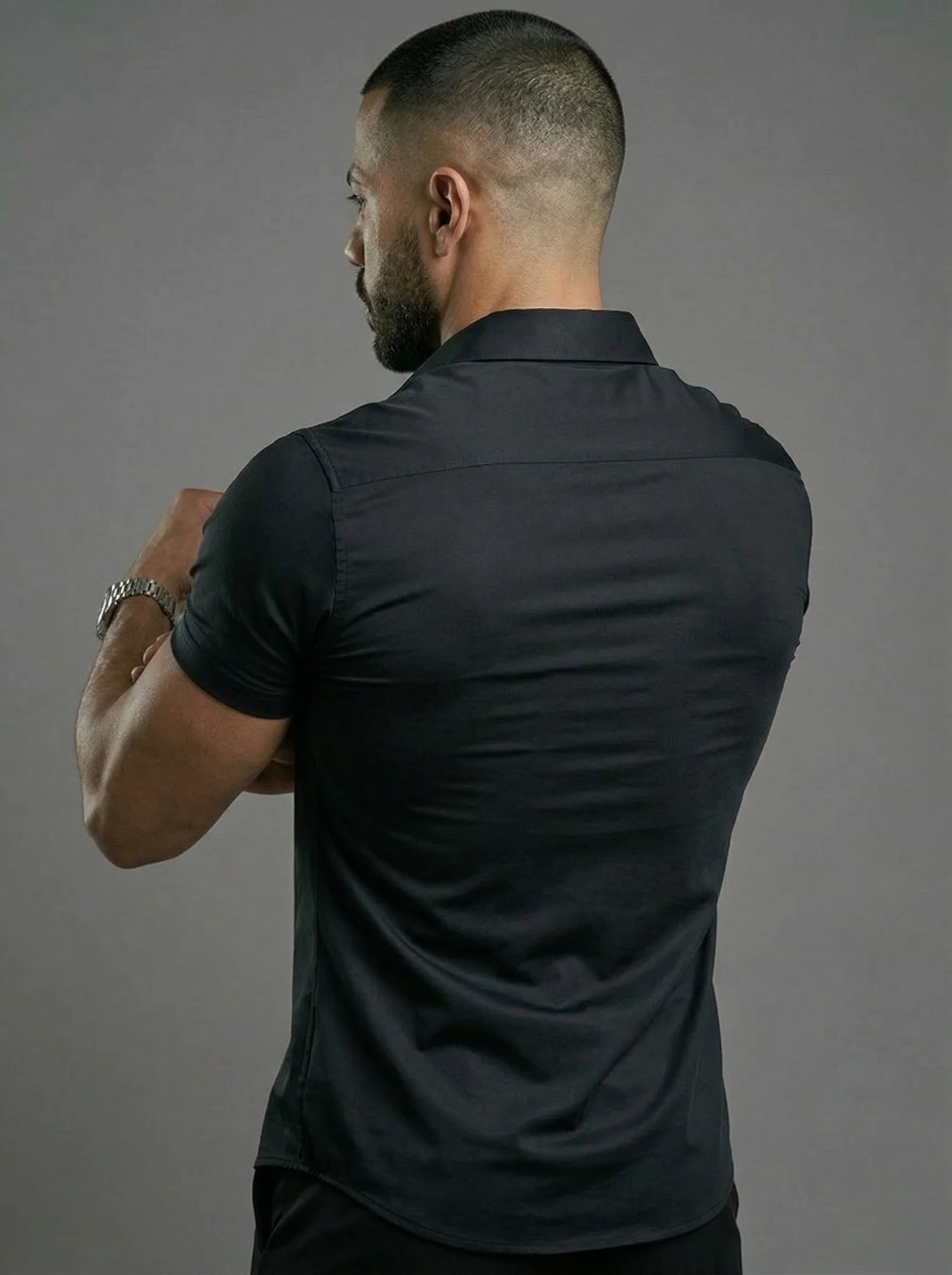 Short Sleeve Muscle Dress Shirt