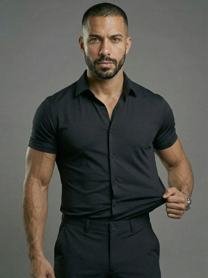 Short Sleeve Muscle Dress Shirt