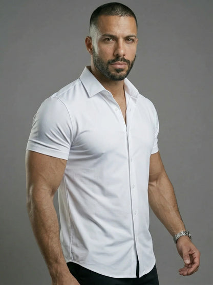 Short Sleeve Muscle Dress Shirt