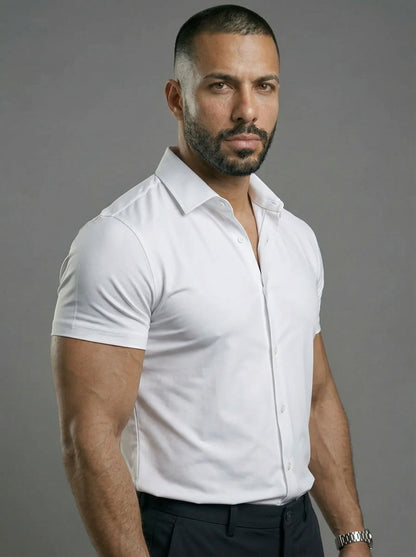 Short Sleeve Muscle Dress Shirt